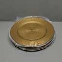 Hiceeden 12 Pack Gold Charger Plates for Dinner Plates, 13" Round Plastic Chain Shaped Charger Service Plates, Decorative Chargers Bulk for Table Setting, Wedding, Party, Event