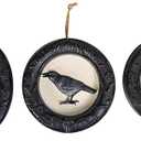 Chonsun Halloween Decorations Indoor 5.9 Inch Skull Spider Crow Bat Figurines Halloween Sculpture Hanging Ornaments