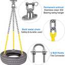 BeneLabel Tire Swing Chains Kit 360 Rotation Heavy Duty Swing Hanger with Coated Chains and Hooks Tire Swings Hardware Chain 700 LB Capacity