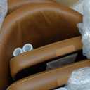 VASAGLE EKHO Collection - Dining Chairs Set of 4, Upholstered Kitchen Chairs, Comfortable Seat, Synthetic Leather with Stitching, Mid-Century Modern, Easy Assembly, Living Room Lounge, Caramel Brown