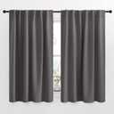 NICETOWN Blackout Curtain Panels for Living Room - (Grey Color) 52x54 inch, 2 Panels Set, Room Darkening Blackout Drapes for Window