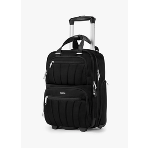 Underseat Carry On Luggage with Wheels, 16-inch Softside Rolling Bag, Lightweight Small Suitcase, Personal Item Travel Bag for Women (Black)