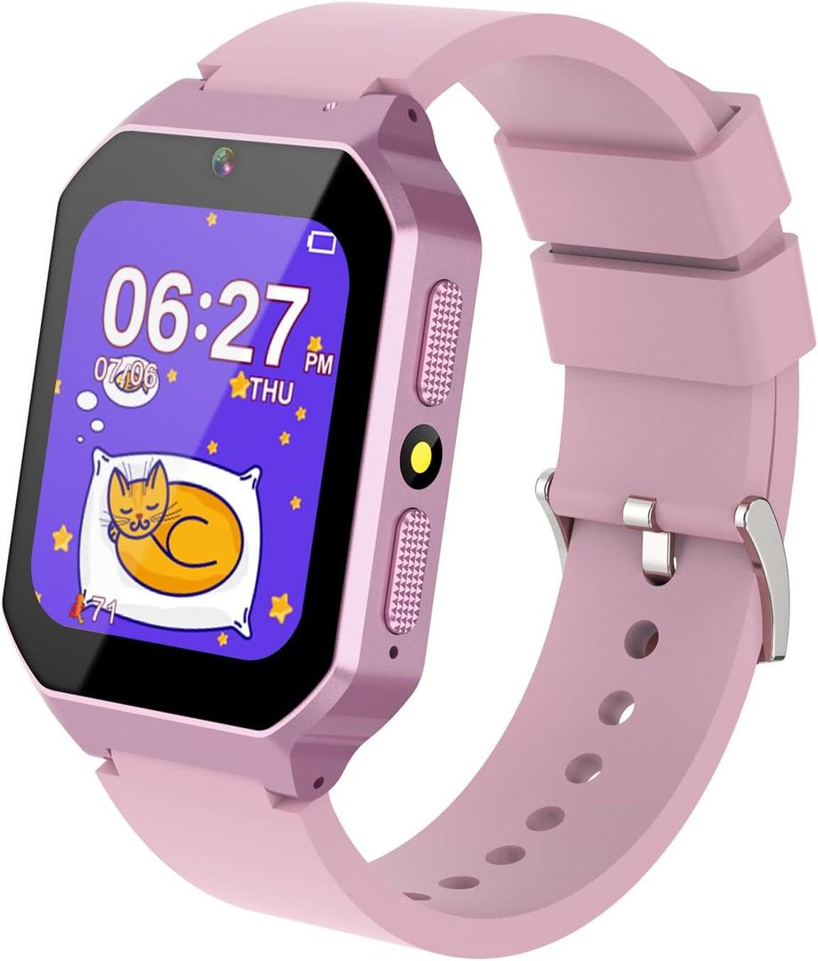 Kids Smart Watch for Girls Ages 5-12 with 32 Games, HD Touch Screen, Camera, Video/Audio Recording, Music Player, Alarm Clock 12/24, Christmas Birthday Gifts Toys for Girls Ages 4 5 6 7 8 9 10 (Pink)