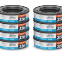 Diaper Genie Essentials Round Refill 8-Pack | Holds Up to 2560 Newborn Diapers | Features Unscented Continuous Film | Compatible with Diaper Genie Complete and Expressions Pails,8 Count (Pack of 1)