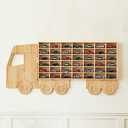 Wood Toy Car Display Rack, Holds 42 Diecast Cars Model Car Display Case 1/64 Scale Toy Cars Organizer Freestanding or Wall-Mounted Toy Car Storage Cabinet, 38.735 Cm X 12.7 Cm X 74.93 Cm
