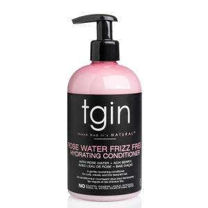 Thank God It's Natural tgin Rose Water Frizz-Free Hydrating Conditioner, for Curly, Coily, Wavy Hair includes Rose Water, Acai Berry, Moisturizes Low Porosity Hair, 13 oz