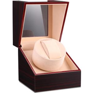 Automatic Single Watch Winder for Automatic Watches,Quiet Motor,Battery Powered or AC Adapter for Men (Ebony)