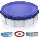 28 FT Round Pool Cover, [ 2025 Upgraded ] Above Ground Pool Cover, Heavy Duty Winter Pool Cover, Cold and UV Resistant, Cable and Pulley System