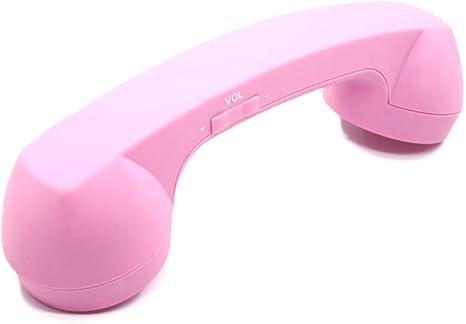 Retro Phone Handset with Wireless Bluetooth and USB Handsets for Cell Phones RadiationProof Comfortable Call (Pink)