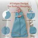 Baby Sleep Sack 1.0 TOG, Soft Wearable Blanket, 2-Way Zipper Baby Sleeping Bag for 0-24M, 2T-4T (Blue)