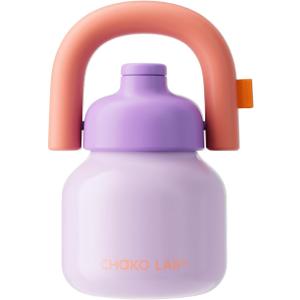 CHAKO LAB Water Bottle with Straw and Carry Handle | Wide Mouth vacuum insulated stainless steel Bottles | Reusable, leak-proof and BPA-free | 33oz (Purple&Orange)