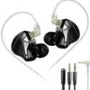 KZ Axas Gaming Earbuds Wired for PS4 PC Xbox PS5, Noise Isolation IEM for Gaming with Low Latency, Comfort-Fit Earphones for Laptop, Consoles and Mobile (Black, Nomic)