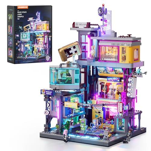 Lumibricks Cyberpunk Game Stack Lighting-Building-Bricks Set - Cyberpunk Neon City Future Gaming Room Street View Collection LED Light Model Set 2580 Pcs for Adults and Sci-fi Lovers