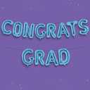 HOUSE OF PARTY Blue Congrats Grad Balloons Banner - 16 Inch Blue Graduation Foil Balloons for Graduation Party Decorations 2024, Congratulations Backdrop Balloons for Class of 2024 Graduation Decor