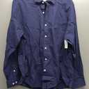 Essentials Men's Long-Sleeve Casual Poplin Shirt, Navy, X-Large