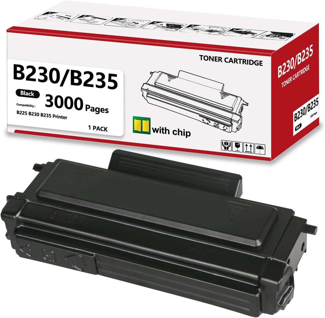 B235 B225 B230 Toner Cartridge Black Extra High Capacity Compatible for Xerox 006R04399 006R04400 006R04401 Replacement for Xerox B225 B230 B235 Printer 3000 Pages 1 Pack with New Chip