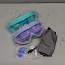 Vvinca Kids Goggles with Comfort Fabric Strap, Kids Swim Goggles Wide View Anti-Fog/UV No Leaking Swimming Goggles for 3-14 (04-mint Green& Purple Blue)
