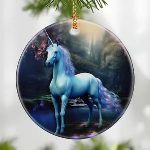 2 x Unicorn Ornament, Christmas Ornament  Christmas Tree Decor, Holiday Decoration, Stocking Stuffer, Festive Gift Idea, Gifts for Unicorn Lover, Friends, and Family