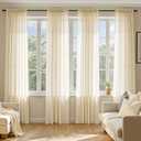 MIULEE Butter Cream Sheer Curtains 72 Inches Long, 4 Panels Set, Rod Pocket Voile Drapes Light Filtering and Semi Transparent, Elegant Window Treatments for Bedroom Living Room,42 x 72 Inches
