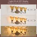 VitaLink 4-Light Bathroom Vanity Light 29.5" Rustic Amber Glass Wall Sconces for Bathroom Over Vanity Mirror Wall Lamp for Living Room Hallway E26