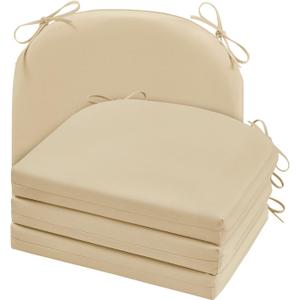 Cozyide Outdoor Chair Cushions, Waterproof Patio Seat Cushions with Adjustable Straps, Round Corner Patio Chair Cushions for Garden, Beige, 17x16x2 Inch (Pack of 4) Cozyide Outdoor Chair Cushions, Waterproof Patio Seat Cushions with Adjustable Straps, Round Corner Patio Chair Cushions for Garden, Beige, 17x16x2 Inch (Pack of 4)