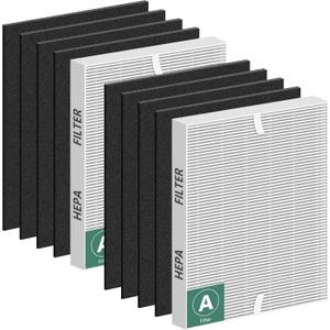 Improvedhand 115115 Filter A Replacement Compatible with Winix PlasmaWave Air Purifier C535 5300 5300-2 6300 6300-2 5000 9000 C909 AM90, 2 Pc H13 True High Efficiency Filter and 8 Pc Carbon Pre-filter