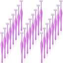 ANCIRS 24 Pack Eyebrow Trimmer Razors for Women Makeup, Facial T Shape Shaver Tool for Eye Brow, Stainless Steel Eyebrow Trimming Kit for Girls- Purple