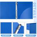 Henoyso 48 Pcs Blue 1.5 Inch 3 Ring Plastic Binder Bulk, 1 1/2 Inch Soft Flexible Binders Three Round Rings Fit 8.5x11 Papers for School Office Home File Organization Supplies