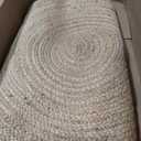 Natural Jute Rug Hand Braided Round Area Rug Handmade Rug for Home Decor (4 Feet Round (48 x 48 Inches), Beige + Black Line)