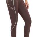 baleaf Women's Cylcing Tights Fleece Lined Leggings Pockets Water Resistant Thermal Warm High Waisted Running Pants (Dark Brown)