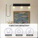 3 Head Plug in Track Light Fixture Black, Easy Install Corded Track Lighting Kit with Switch, Adjustable Directional Spotlight for Kitchen Island Closet Art Display, Modern Ceiling Lamp,15ft Cord