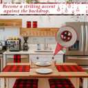 Fumete 12 Pieces Christmas Buffalo Plaid Cabinet Knobs Covers Red Black Plaid Drawer Knobs Dressing Cupboard Wardrobe Closet Pulls Handle with Screws for Christmas Holiday Decor, 1.1 Inches/ 28 mm