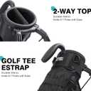 GREEN ACTION Sunday Golf Bag with Strap & Stand, Lightweight Golf Stand Bags with Two-Way Divider Top/Cooler Pocket, Golf Club Bags Holds 5-6 Clubs for Driving Range, Par 3 and Standard Courses-Black