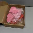 Qunclay 6 Pcs Valentine's Day Decorations 6.7", 5.5" Heart Wood Signs Table Decor Love Table Blocks Centerpiece Pink Red Tiered Tray Decor for Valentines Home Office Mantel Shelf Gift