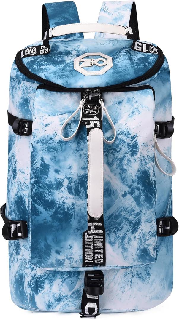 Duffle Bag suitable Travel Sports Gym Luggage Crossbody Tote bag with Shoe Compartment and Trolley Sleeve Carry on Duffel Bag for Women and Men Collapsible with ZipperMultiple Pockets