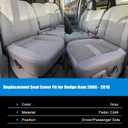Priprilod Gray Front Driver & Passenger Side Bottom & Top Lean Back Replacement Cloth Seat Cover Compatible with Dodge Ram 2500 3500 4500 5500 2006 2007 2008 2009 2010
