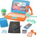 Pretend Play Home Office Toys for Kids 3-7, Toy Laptop Set for Role Playing Game, Working Home Playset for Boys and Girls