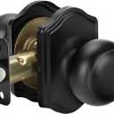 goldenwarm Matte Black Passage Door Knob, Classic Decorative Closet Door Knobs Interior, Black Passage Door Knob for Hallway, Closet - 1 Pack (1 Piece)