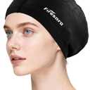 Firesara Fabric Swim Cap, Soft Stretch Swimming Hat for Long Hair & Short Hair, Large
