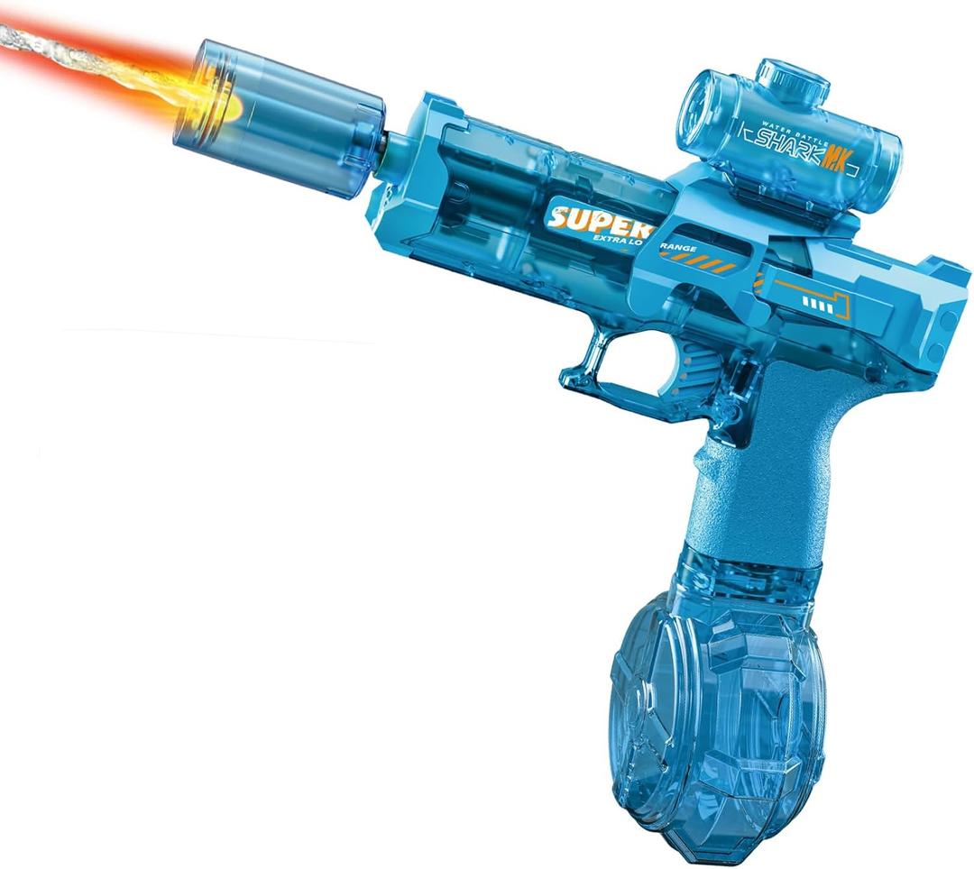 Electric Water Gun Toy, Automatic Squirt Blaster Pistol Kids, Adult | LED light-up long range squirt gun pistol toy, Rechargeable Watergun outdoor pool beach Ideal gift for kids 6+ adult summer