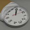 12 Inch Wall Clock Modern Battery Operated Silent Non Ticking Analog Clock Decorative for Bedroom Kitchen Bathroom Office Home Living Room (Silver)