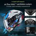 Bluetooth Modular Motorcycle Helmet with Dual Visors, DOT ApprovedBuilt-in Sun Shield, Removable Washable Liner for Adults Men Women, Casco Moto Hombre Mujer, XL