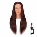 Headfix 26"-28" Long Hair Mannequin Head Synthetic Fiber Hair Hairdresser Practice Styling Training Cosmetology Manikin Doll Head with Clamp