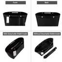 ZTUJO Purse Organizer Insert For Handbags, Silky Bag Organizer With 2 Zippers For Speedy Neverful Tote and More (Black, Small)