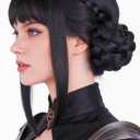 Purple Black Double Braid Wig Anime Cosplay Wigs for Girls Halloween Costume Wig