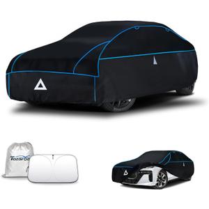 Hail Protector Car Cover for Sedan(Length:195-208inch) + Gift Windshield Sunshade, Multi-Layered EVA Hail Proof Car Cover, Padded Car Hail Protector Blanket for ES350, Models, Avalon, Impala etc.