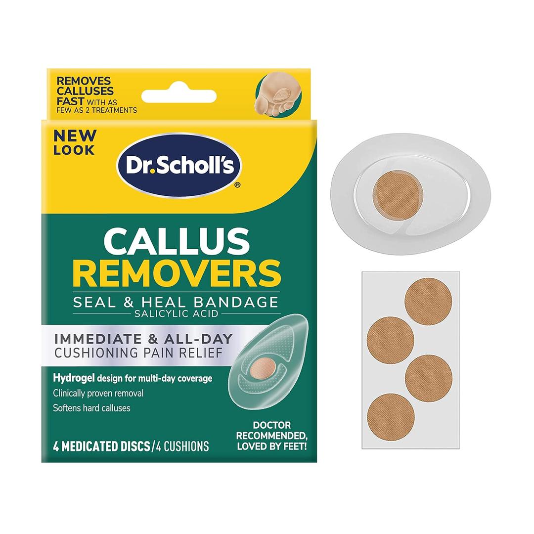 2 x Dr. Scholl's CALLUS REMOVER Seal & Heal Bandage with Hydrogel Technology, 4ct // Removes Calluses Fast And Provides Cushioning Protection Against Shoe Pressure And Friction For All-Day Pain Relief