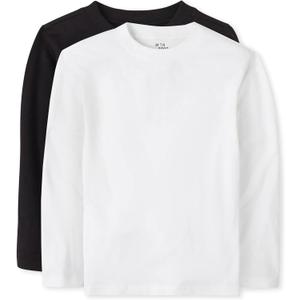 The Children's Place Baby Boys' and Toddler Basic Long Sleeve Tees (9-12 Months, Black/White 2-pack) The Children's Place Baby Boys' and Toddler Basic Long Sleeve Tees (9-12 Months, Black/White 2-pack)