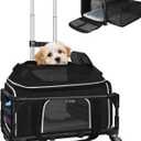 Top & Side Expandable Small Pet Carrier with Wheels Airline Approved
18"Lx11"Wx11"H, for Delta/United/American Airlines, Pets Under 10 Lbs, Lockable Zippers,Soft-Sided, Anti-Scratch Mesh, Black