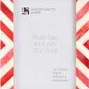 Handicrafts Home Red Picture Frame – 4x6 Handmade Chevron Bone Inlay Photo Frame for Christmas Decor, Holiday Gifting, Valentine’s Day Decor, Colorful Farmhouse Wall Decor, Boho Shelf Styling, Rustic Home Decor & Living Room Picture Frame